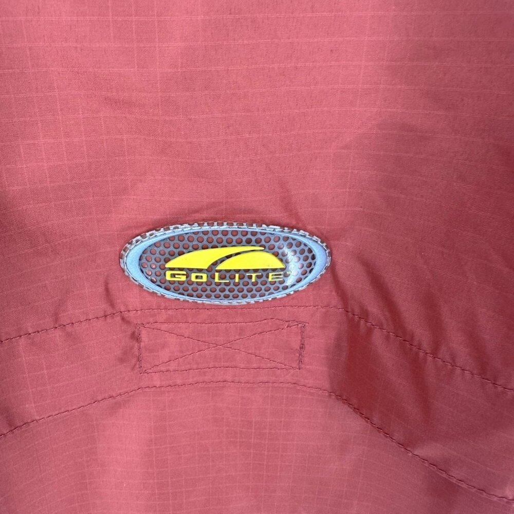 GoLite Womens Red & Beige Colorblock Hooded Jacket M Lightweight Windbreaker - Picture 10 of 15